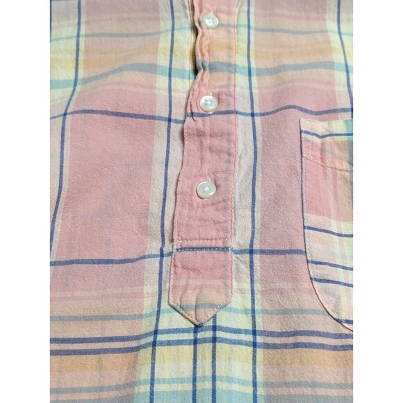 Indian Madras Woven For J‎ Crew Womens Shirt Small Pink Classic Fit Short Sleeve - Picture 6 of 11